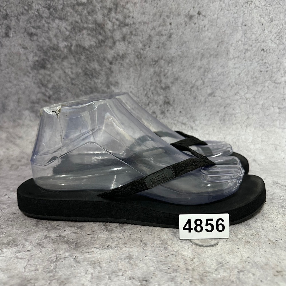 Reef Ginger Flip Flop Women Size 8 Black Sandal Thong Beach Casual Summer 4856